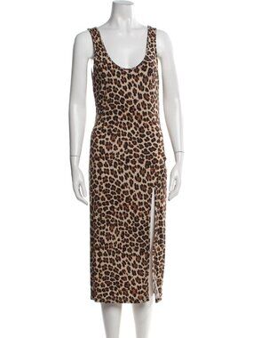 Caroline Constas  Animal Print Long Dress  Brown | Size: M